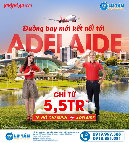 Vietjet Air mở đường bay thẳng đến Aidelaide (Úc) chỉ từ 5,5 triệu đồng