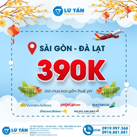 Vé máy bay Tết Nguyên Đán 2024 - Chỉ từ 120K