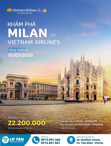 Bay Cùng Vietnam Airlines Đến Milan