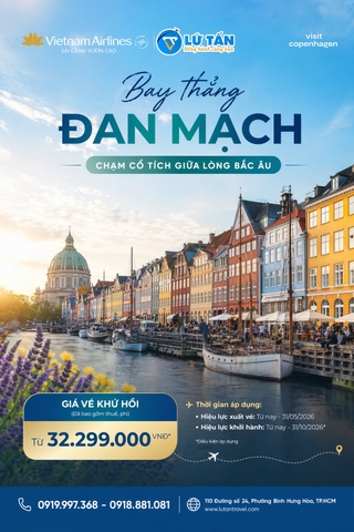 Vé Máy Bay Thẳng Đan Mạch Vietnam Airlines 2026: Chỉ Từ 32 Triệu
