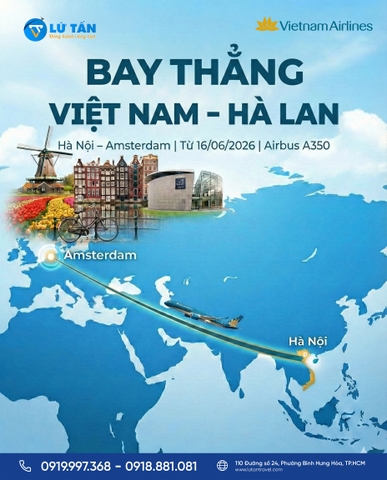 Vietnam Airlines Khai Thác Đường Bay Thẳng Hà Nội Amsterdam 2026