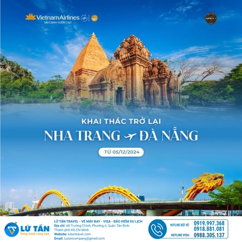 Bay Thẳng Nha Trang - Đà Nẵng Cùng Vietnam Airlines: