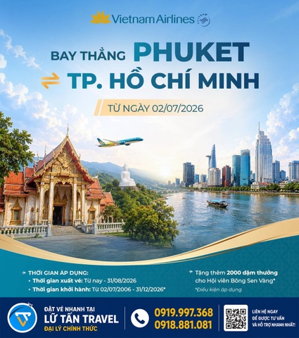 Vietnam Airlines mở đường bay thẳng Phuket TP.HCM 2026