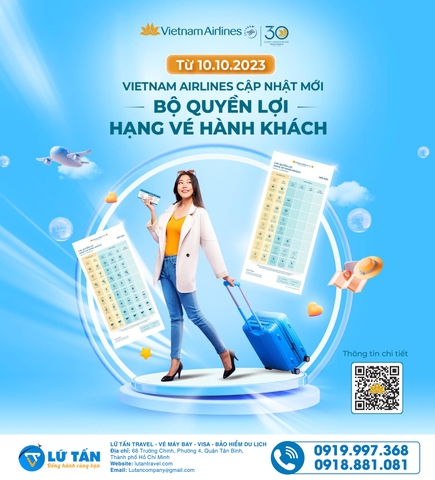 BỘ QUYỀN LỢI HẠNG VÉ HÀNH KHÁCH CỦA VIETNAM AIRLINES