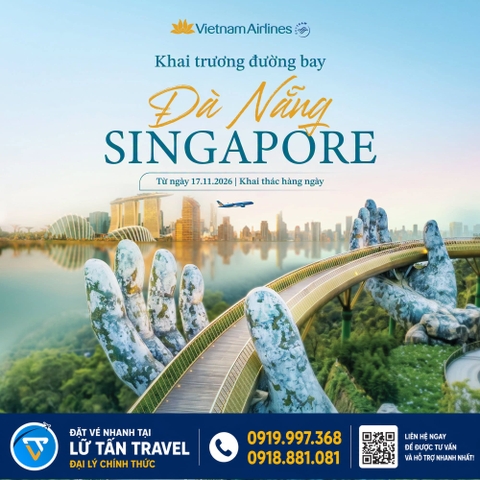 Vietnam Airlines bay Đà Nẵng – Singapore từ 17/11/2026