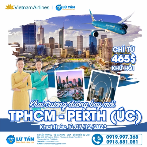 KHAI TRƯƠNG ĐƯỜNG BAY THẲNG TP. HỒ CHÍ MINH ĐẾN PERTH (ÚC)