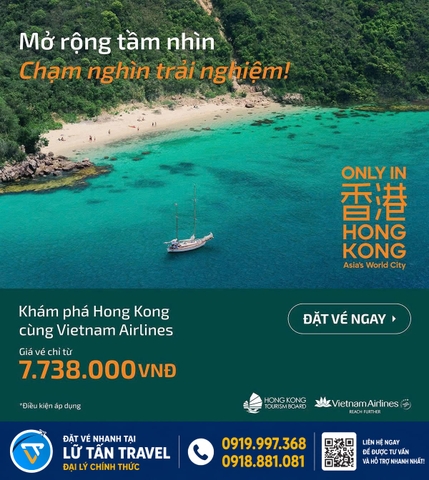 Vietnam Airlines vé Hồng Kông từ 7,7 triệu 2026