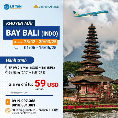 Ưu Đãi Vé Máy Bay Vietnam Airlines Đi Indonesia