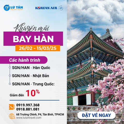 Bay Cùng Korean Air – Nhận Ngay Ưu Đãi!