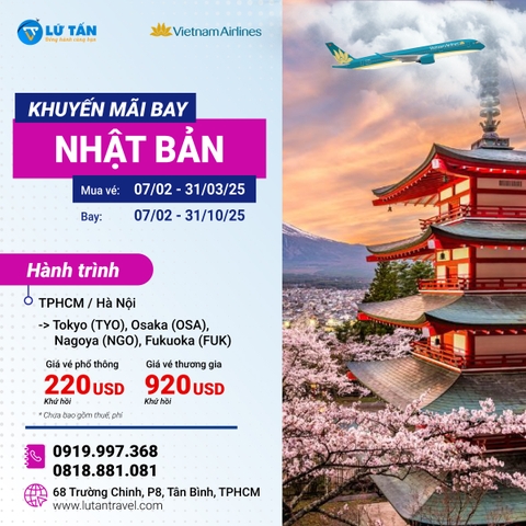 Vietnam Airlines Ưu Đãi Từ Việt Nam Đi Nhật Bản 2025