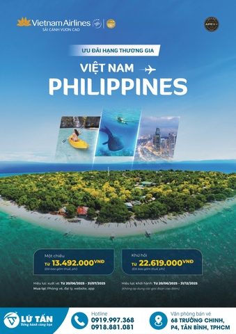 Vé thương gia Vietnam Airlines đi Philippines ưu đãi 2025
