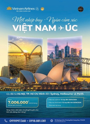 Vé Máy Bay Đi Úc Vietnam Airlines 2026 Giá Ưu Đãi Nhất