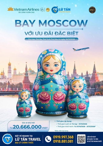 Vietnam Airlines vé Moscow từ 20.666.000 đồng