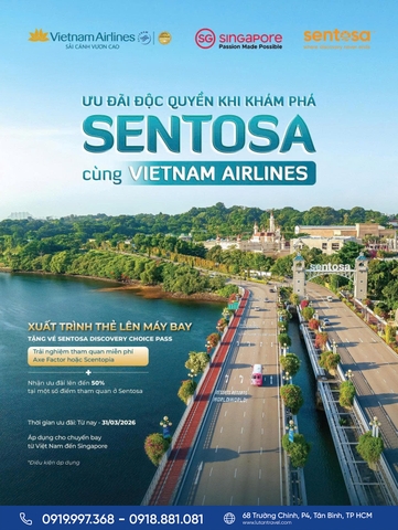 Vietnam Airlines 2026: Ưu đãi độc quyền Sentosa,