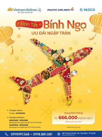 Vietnam Airlines 2026: Ưu đãi vé Tết Bính Ngọ chỉ từ 666K