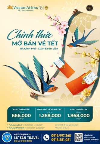 Vietnam Airlines mở bán vé Tết 2027