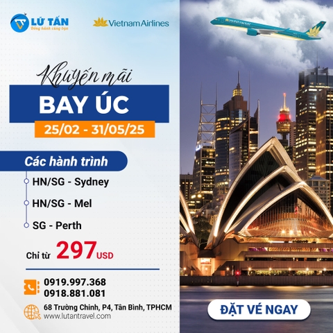 Vietnam Airlines ưu đãi vé máy bay từ Việt Nam đến Úc