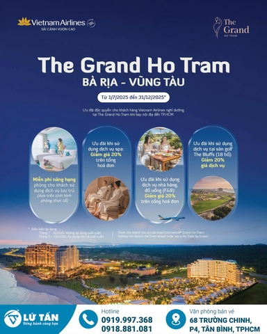 Ưu đãi Vietnam Airlines và The Grand Ho Tram 2025