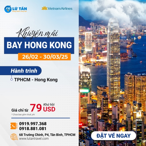 Ưu Đãi Vé Máy Bay TP.HCM – Hồng Kông Cùng Vietnam Airlines – Chỉ Từ 79 USD