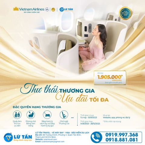 Vietnam Airlines - Thư thái thương gia - Ưu đãi tối đa