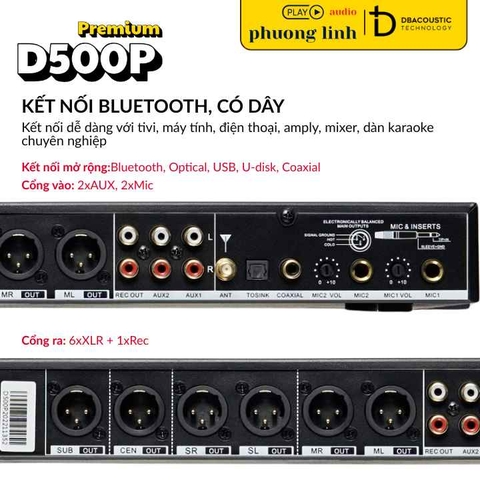 Vang số DBacoustic D500P Premium kết nối Bluetooth