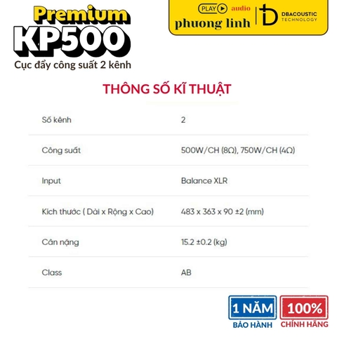 Đẩy công suất DBacoustic KP500 Premium