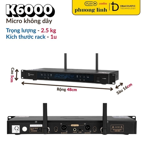 Micro Dbacoustic K6000 – Micro Không Dây Cao Cấp Cho Karaoke Chuyên Nghiệp
