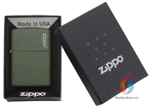 Zippo Classic Green Matte Zippo Logo Trơn