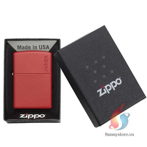 Zippo Classic Red Matte Zippo Logo Trơn