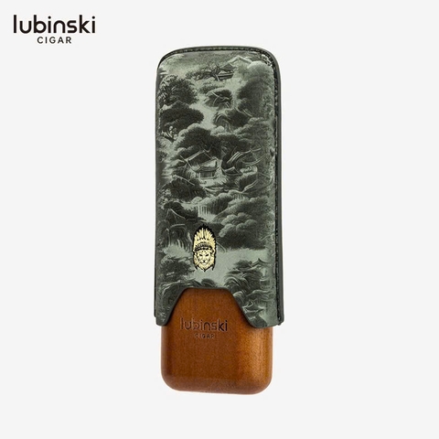 Ống Đựng Xì Gà Lubinski YJA-50029 – Da Siêu Sợi Kết Hợp Gỗ Tuyết Tùng Cao Cấp