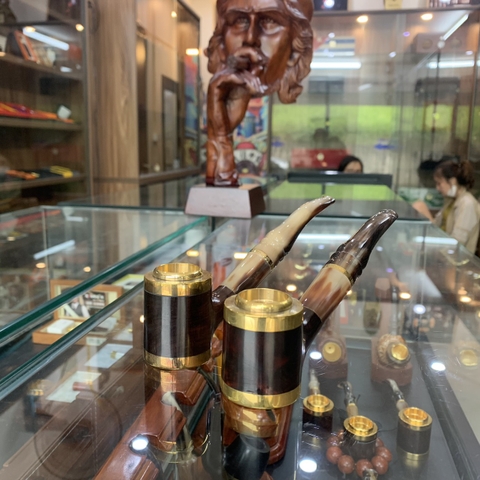 Tẩu bắt tóp cigar gỗ Trắc đế bằng ring 42-60