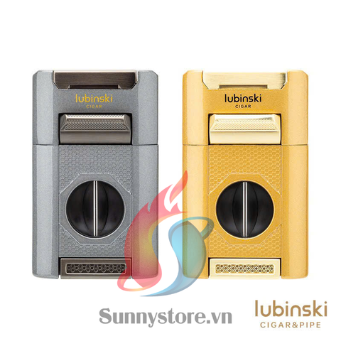 Bật Lửa Xì Gà Lubinski YJA-10063 4 Tia Khò Kèm Dao Cắt Cigar Cao Cấp