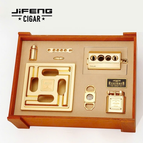 Bộ Gift Set Phụ Kiện Cigar JIFENG Cao Cấp 5 Món – Sang Trọng Cho Phòng Khách, Văn Phòng