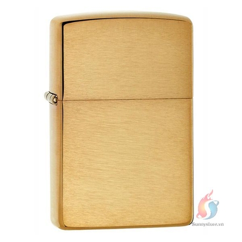 Bật lửa Zippo Trơn Armor Vàng Xước Brushed Brass 168