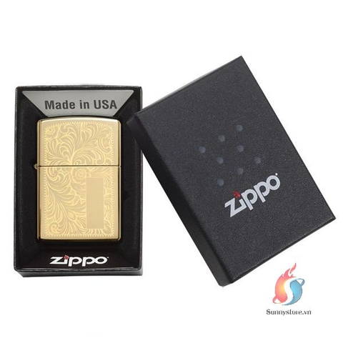 Bật Lửa Zippo Trơn Armor Venetian Brass
