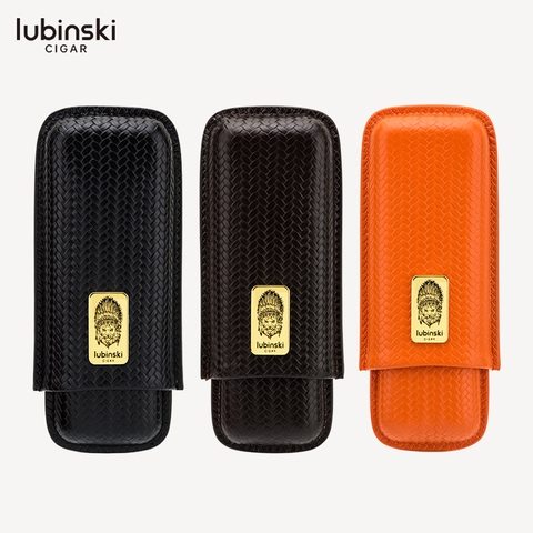 Bao da đựng cigar 2 điếu Lubinski YJA-50019