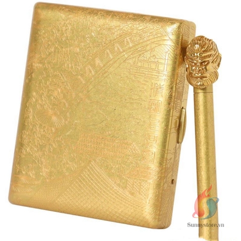 Hộp đựng thuốc lá 9 điếu Kuboy KC6-09 bằng đồng