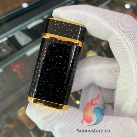 CARTIER PASHA DE LIGHTER - Sơn mài nhũ đen viền vàng