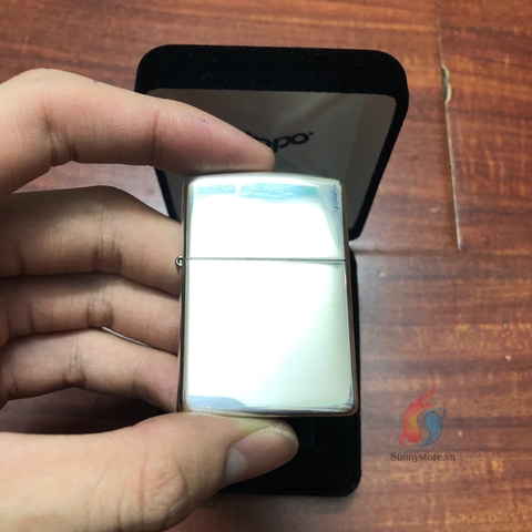Zippo Armor Bạc Khối Bóng