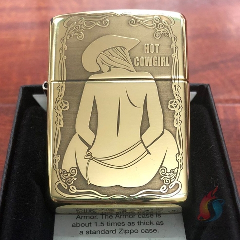 Bật Lửa Zippo Armor Đồng Hot CowGirl