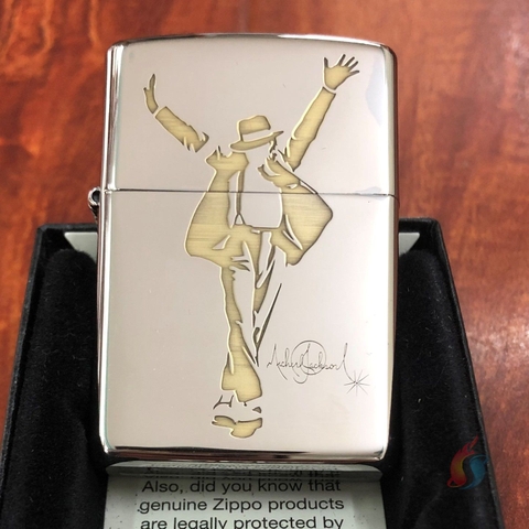 Bật Lửa Zippo Chrome bóng Khắc Michael Jackson 2 Màu