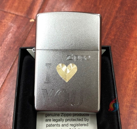Bật Lửa Zippo Mạ Satin I Love You