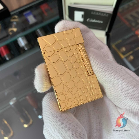 Bật lửa Calories Twin Flame Mạ vàng Da Cá Sấu