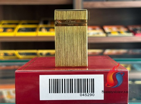 Bật Lửa Dupont Xăng Đá Phay Xước Vân Sọc Viền Vàng