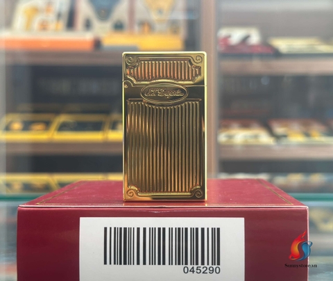 Bật Lửa Dupont Xăng Đá Kẻ Dọc Hoa Văn ( Mạ Vàng )