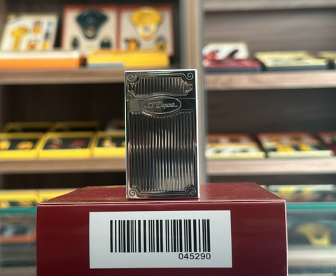 Bật Lửa Dupont Xăng Đá Kẻ Dọc Hoa Văn ( Mạ Bạc)