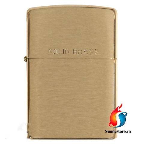 Bật Lửa Zippo Trơn Vàngn Xước Khắc Chữ SOLID BRASS