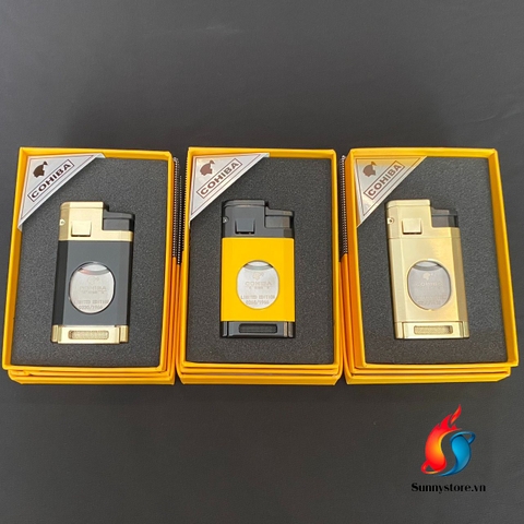 Bật Lửa Khò 3 Tia Cohiba Kèm Cắt Tròn COB-196