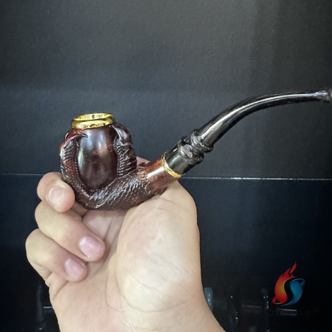 Tẩu bắt tóp gỗ Nu huyết long khắc chân chim Free size 42-58