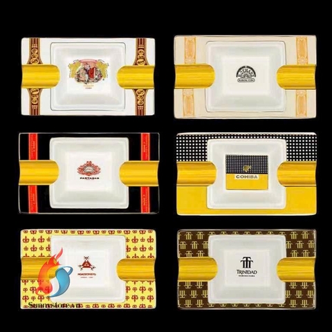 Gạt tàn 1 điếu bằng sứ 5 thương hiệu cigar